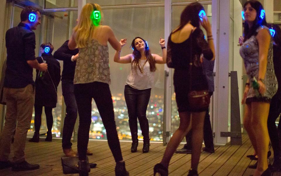 A silent disco in the Shard, London, in 2014