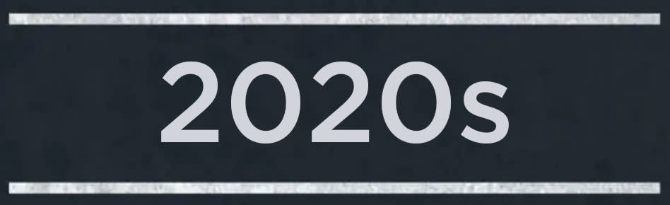 A banner that reads "2020s"