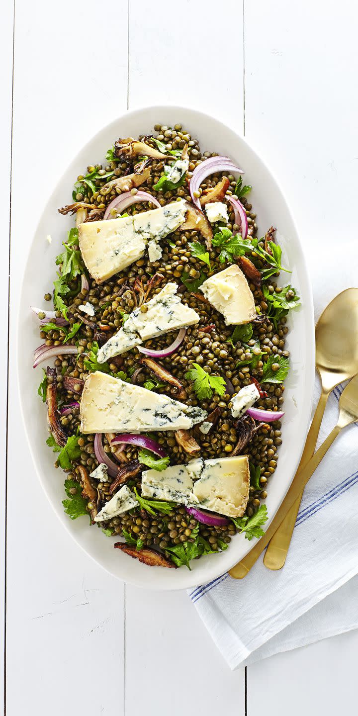 Warm Wild Mushroom and Lentil Salad