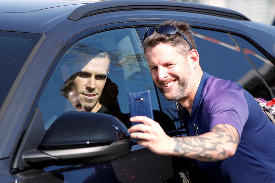 Gareth Bale arrives at Tottenham's training ground (Action Images via Reuters)