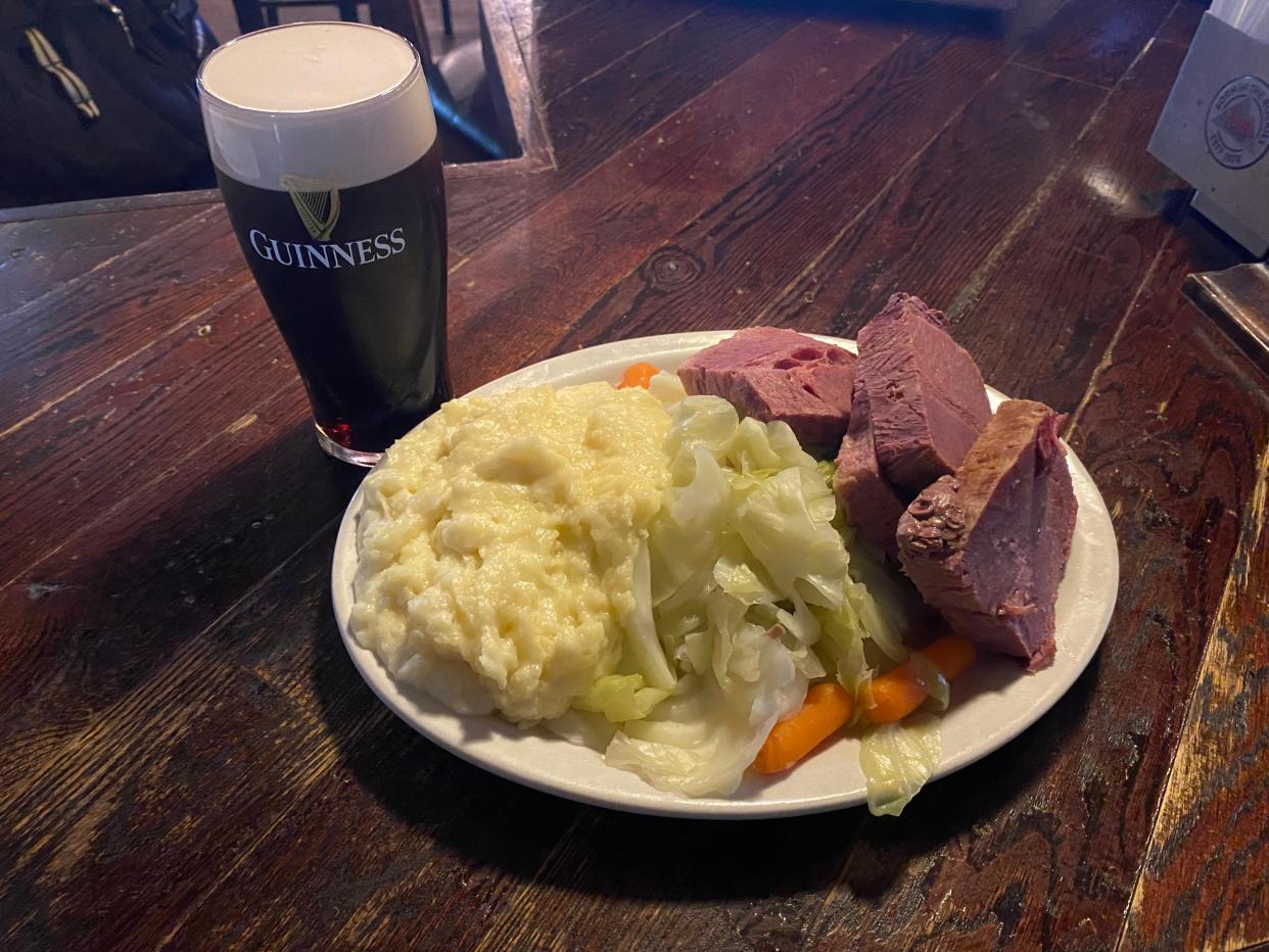 Corned beef and cabbage is a popular menu choice at Kate O'Connor's in New Carlisle.