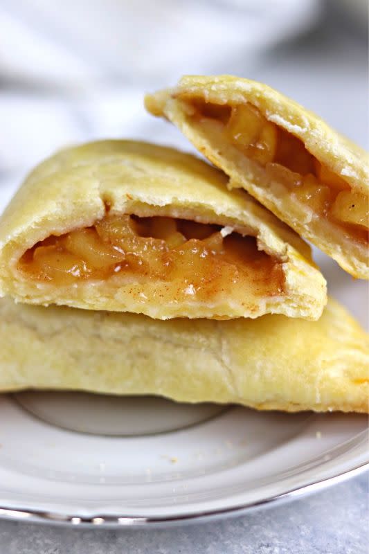 <p>La Saucy Kitchen</p><p>Like a hand-held warm apple pie. </p><p><strong>Get the recipe:</strong> <a href="https://lasaucykitchen.com/apple-cinnamon-empanadas/" rel="nofollow noopener" target="_blank" data-ylk="slk:Apple Cinnamon Empanadas;elm:context_link;itc:0;sec:content-canvas" class="link ">Apple Cinnamon Empanadas</a></p>