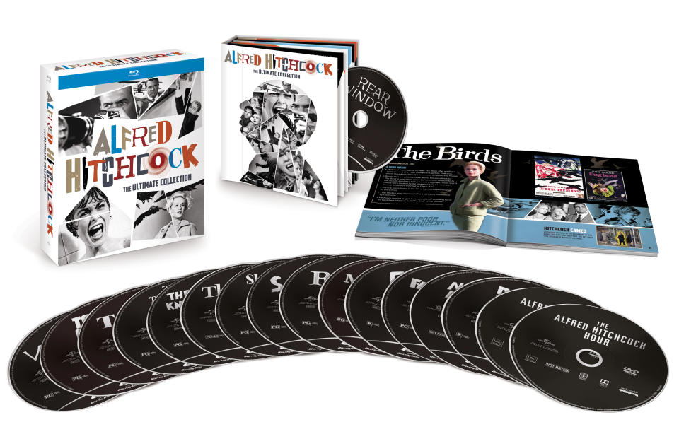 <p>Of the dozens of box sets out this season, this one belongs at the top of every movie fan’s list. The collection comprises 15 of Hitch’s greatest hits <span> — </span>including <em>Psycho, The Birds, Rear Window, Vertigo</em> and <em>North by Northwest </em> — plus 10 classic episodes from his TV series <em>Alfred Hitchcock Presents</em> and <em>The Alfred Hitchcock Hour</em>, along with a 58-page collector book showcasing the Master of Suspense’s oeuvre.<br><strong>Buy: <a rel="nofollow noopener" href="https://www.target.com/p/alfred-hitchcock-ultimate-collection-blu-ray/-/A-52918343" target="_blank" data-ylk="slk:Target" class="link ">Target</a></strong> </p>