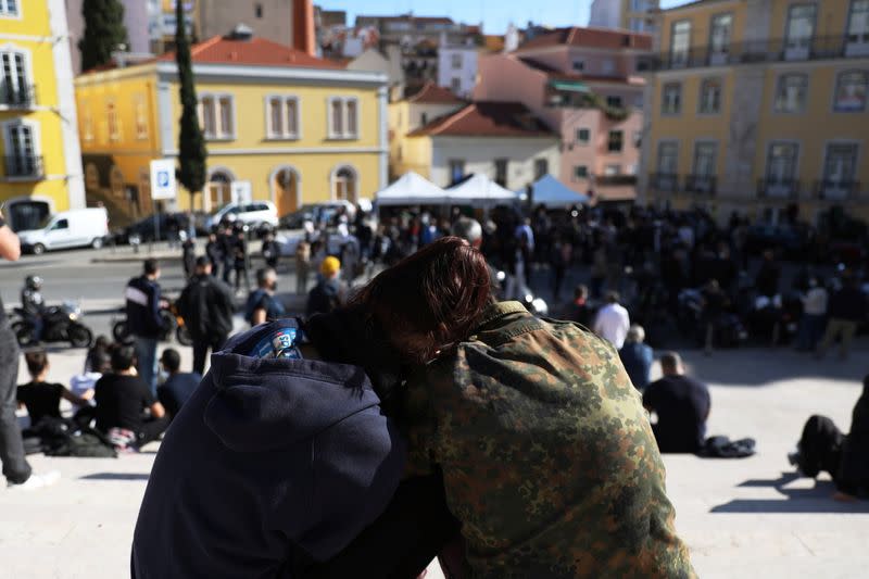 Restaurant owners on hunger strike outside Portuguese parliament