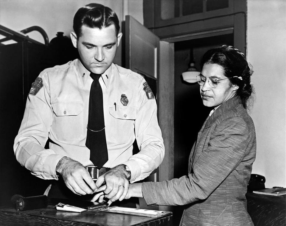 Rosa being arrested