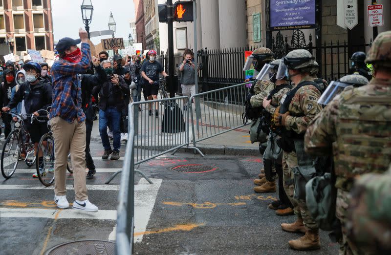 Protest following the death in Minneapolis police custody of George Floyd, in Boston