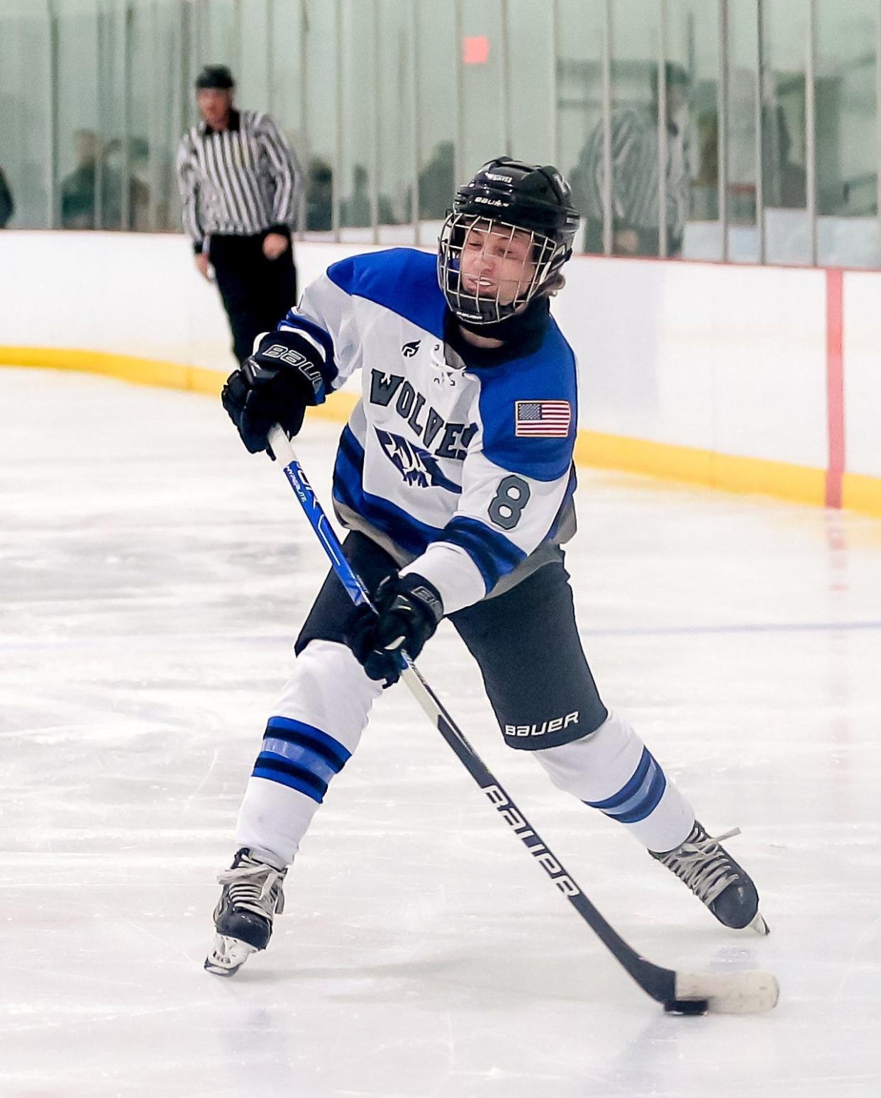 Junior Simon Abbott has helped set the tone for Kilbourne since it returned to varsity play last season. He had 37 goals and a team-leading 43 assists last winter. This year, he led the Wolves with 28 goals and 21 assists through 21 games.