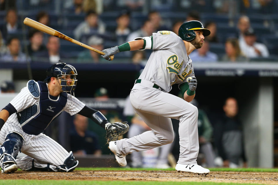 Given who he was facing, Dustin Fowler’s first career hit was something special. (Getty Images)
