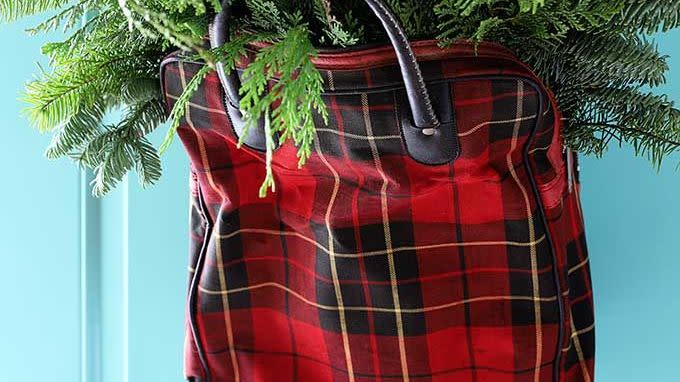 diy christmas door decorations plaid bag