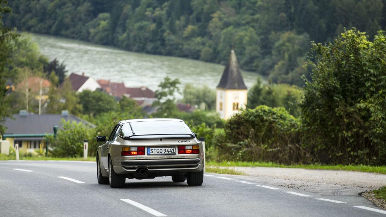 porsche 944 turbo on road in germany