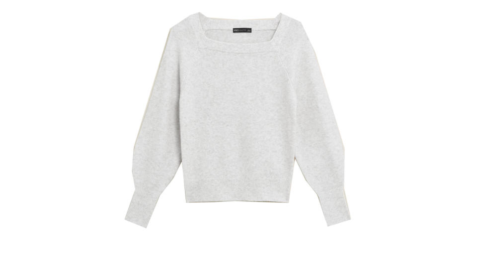 Textured Square Neck Jumper