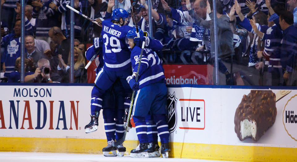 The Toronto Maple Leafs have been able to outscore their issues through two games this season. (THE CANADIAN PRESS/Cole Burston)