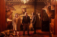 <p>Ian McShane as Mr Wednesday, Corbin Bernsen as Vulcan and Ricky Whittle as Shadow Moon in Starz’ <i>American Gods</i>.<br><br>(Photo: Starz) </p>
