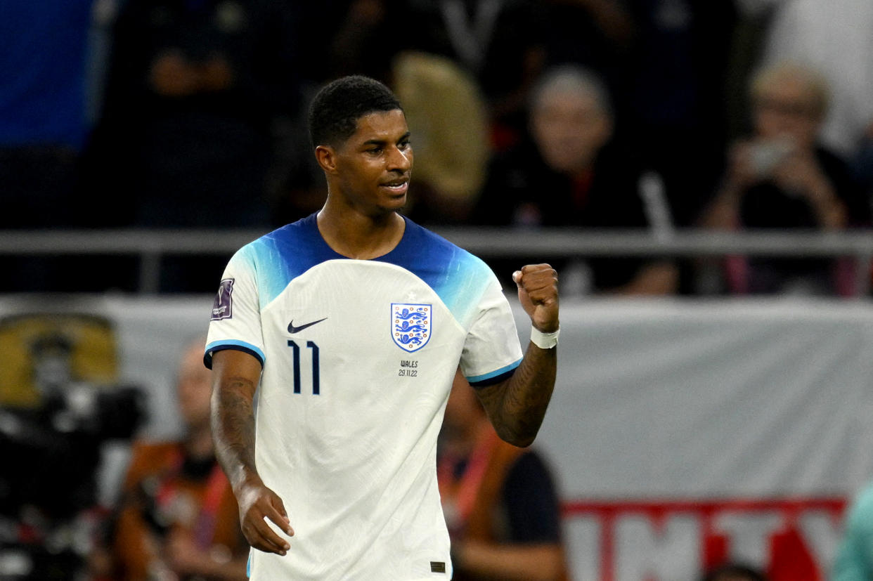 Marcus Rashford anotó dos tantos y asistió uno más (Foto de: NICOLAS TUCAT / AFP) (Foto de: NICOLAS TUCAT/AFP via Getty Images)