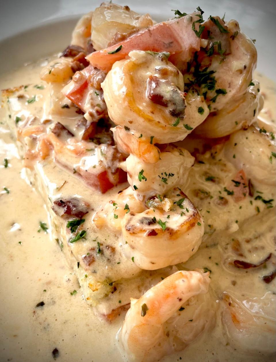 Shrimp & Grits at Michael's Seafood Restaurant, 1206 N Lake Park Blvd. in Carolina Beach, N.C.