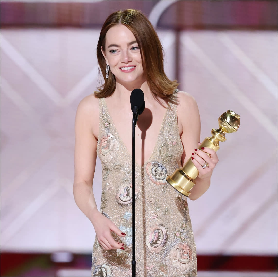  Emma Stone at the 81st Golden Globe Awards. 