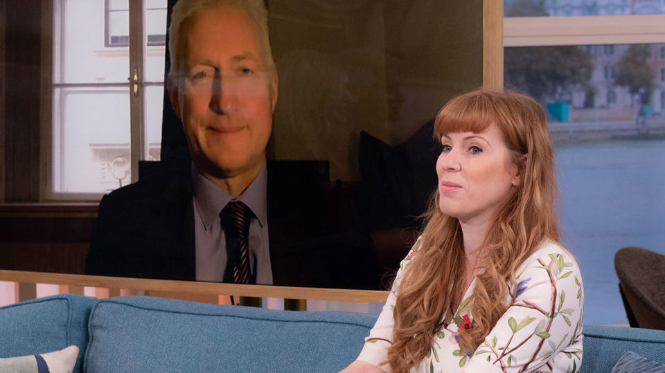 Lembit Opik and MP Angela Rayner appeared on This Morning with Phillip Schofield to discuss Matt Hancock's I'm A Celebrity appearance. (Ken McKay/ITV/Shutterstock)