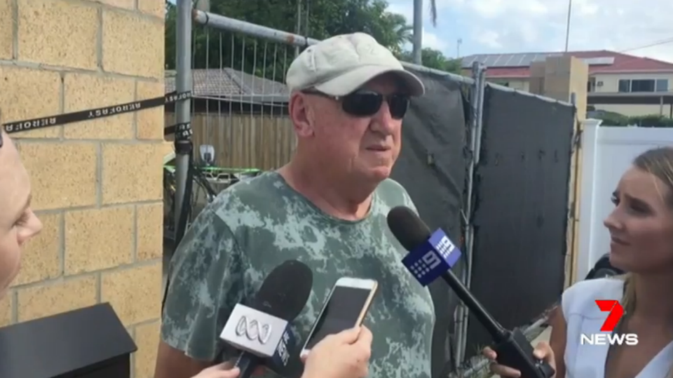 Hackett's father Nev spoke with media after the incident. Photo: 7 News.