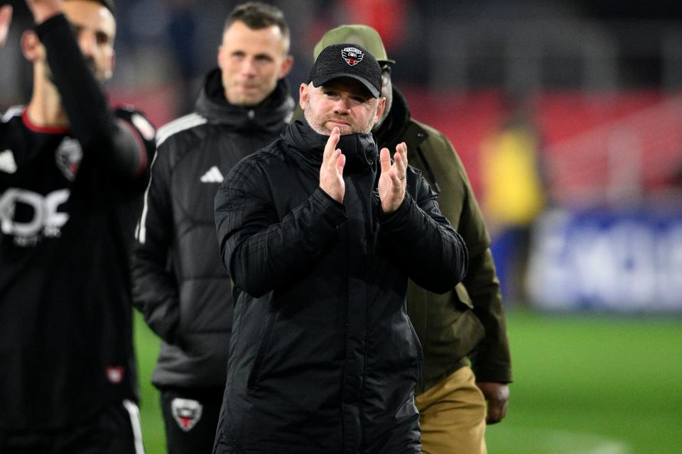 D.C. United coach Wayne Rooney reacts after his team beat Toronto last Saturday.