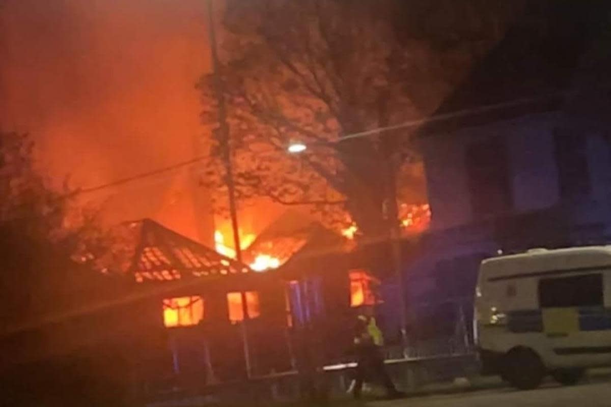 The fire ripped through the social club in Tredegar <i>(Image: Blaine Phillips)</i>