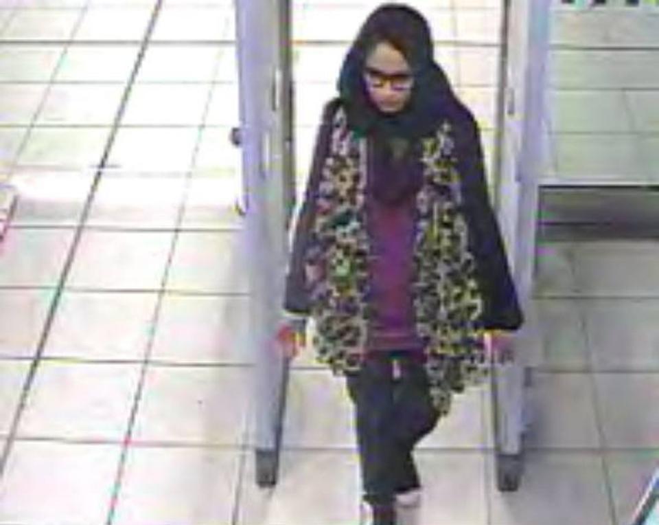 Shamima Begum, then aged 15, was caught on CCTV at Gatwick airport on her way to Syria (PA Media)