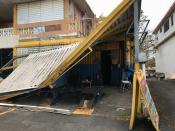 <p>A collapsed roof at a garage in Barceloneta, Puerto Rico after Hurricane Maria. (Photo: Caitlin Dickson/Yahoo News) </p>