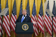 President Donald Trump speaks during an event to honor Bay of Pigs veterans, in the East Room of the White House, Wednesday, Sept. 23, 2020, in Washington. (AP Photo/Evan Vucci)