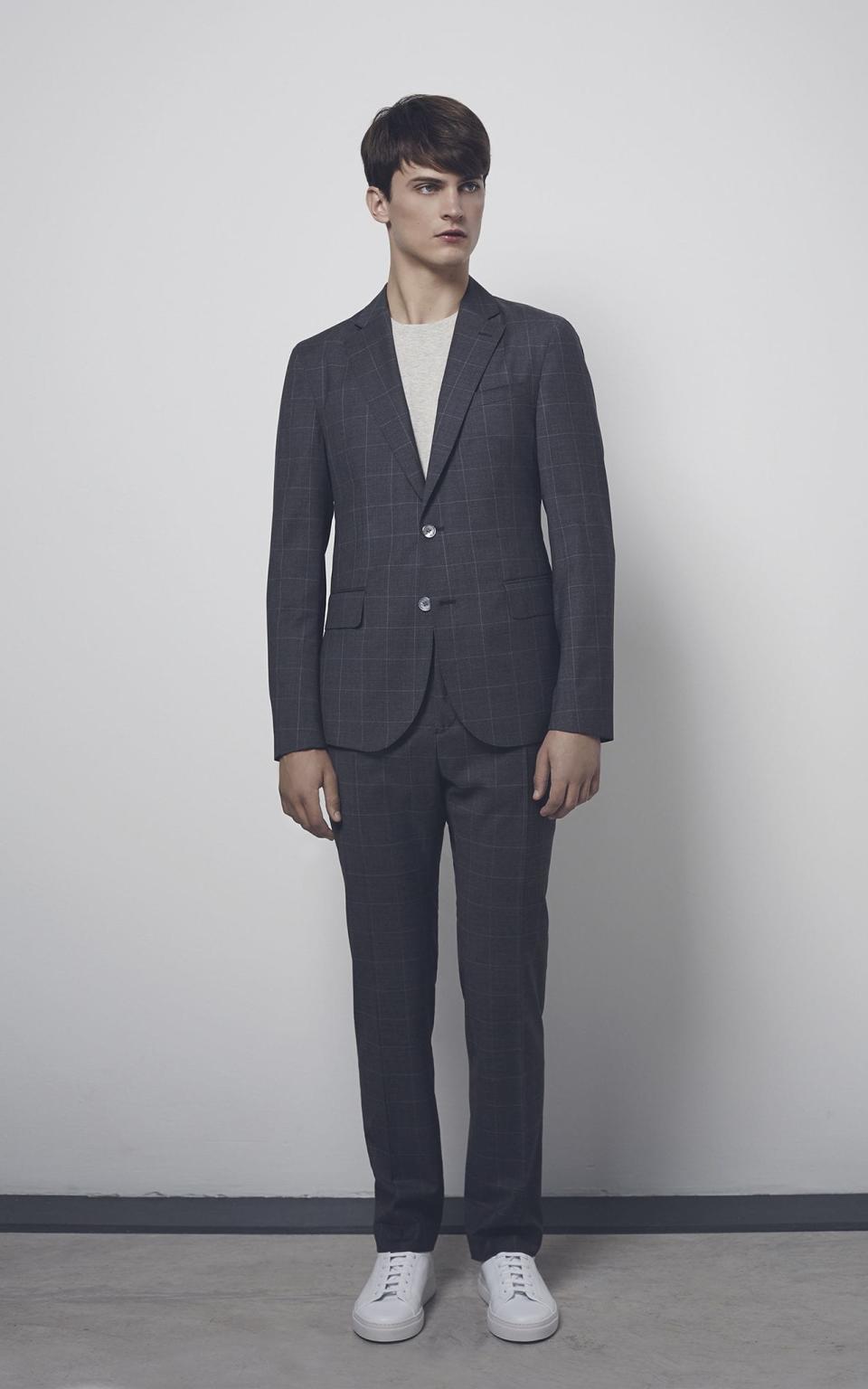 Suit jacket, £525 and trousers, £225, MEHM+