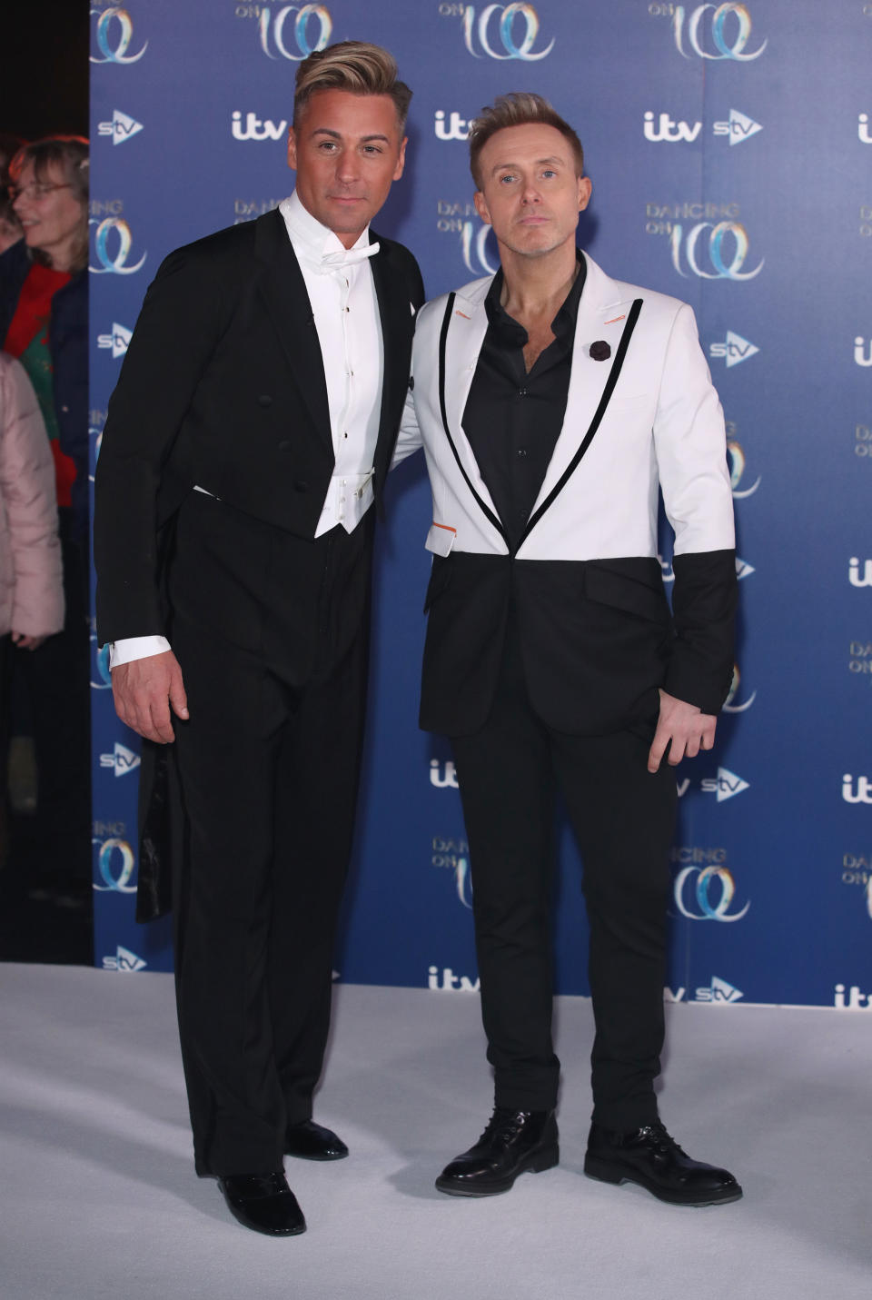 Ian Watkins and Matt Evers during the Dancing On Ice 2019 photocall at ITV Studios on December 09, 2019 in London, England. (Photo by Mike Marsland/WireImage)