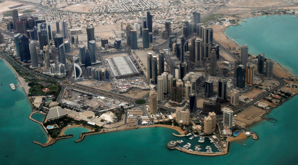 An aerial view of Doha’s diplomatic area