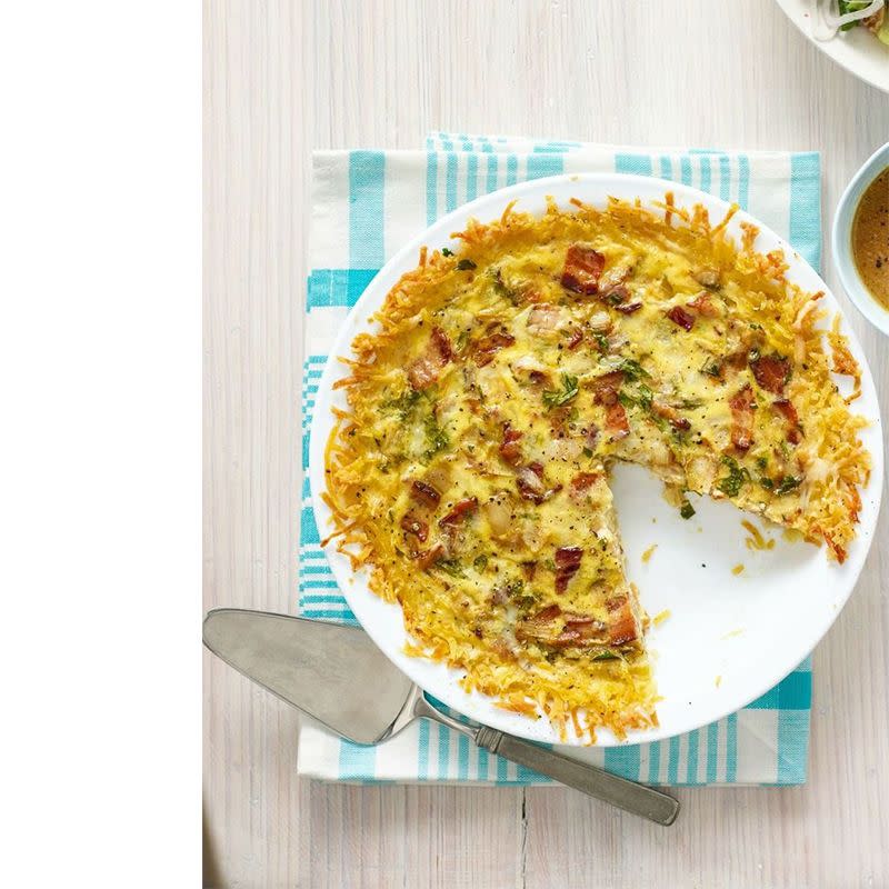 <p>Catch us whipping this up just so we can savor that hash brown crust.</p><p><strong><em><a href="https://www.womansday.com/food-recipes/food-drinks/recipes/a54432/quiche-lorraine-with-hash-brown-crust-recipe/" rel="nofollow noopener" target="_blank" data-ylk="slk:Get the Quiche Lorraine with Hash Brown Crust recipe.;elm:context_link;itc:0;sec:content-canvas" class="link ">Get the Quiche Lorraine with Hash Brown Crust recipe.</a></em></strong></p>