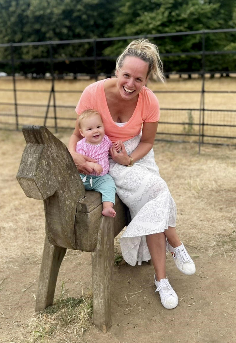 Katie Barnes with her daughter Olivia. (Katie Barnes/SWNS)