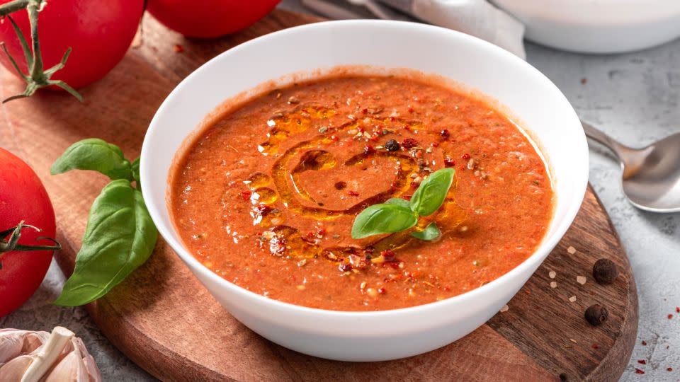 Gazpacho is a great way to enjoy a cold treat on a hot day. - Shutterstock