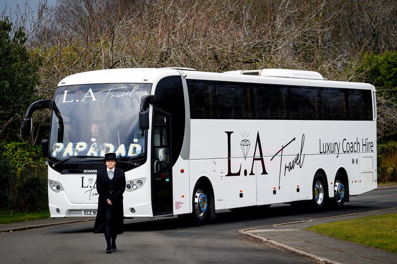 Funeral arranger Karen O’Neill specially modified one of David’s coaches