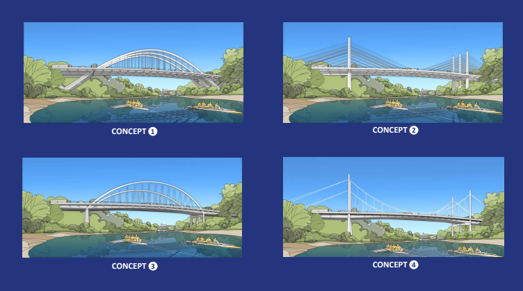 Kentucky is considering these four designs to replace the existing Fourth Street Bridge over the Licking River.