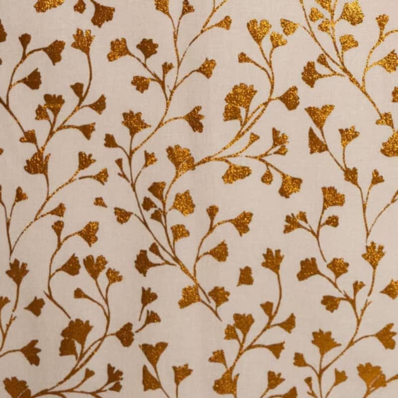 Gold Ditsy Floral Quilt Foil Cotton Fabric (per yard)