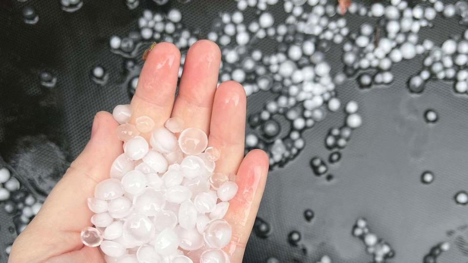 Hail fell across the far north of Queensland on Monday. Image: Supplied