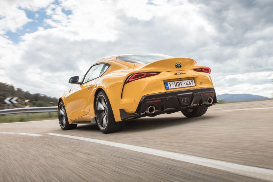 <p>The <a href="https://www.roadandtrack.com/new-cars/future-cars/a12635049/2019-toyota-supra-what-we-know/" rel="nofollow noopener" target="_blank" data-ylk="slk:new Toyota Supra;elm:context_link;itc:0;sec:content-canvas" class="link ">new Toyota Supra</a> is basically a Z4 underneath, and since you can't get the six-cylinder Z4 with a manual, it's the same story for the Supra. It's too bad—there's no doubt a third pedal would improve the driving experience.</p>