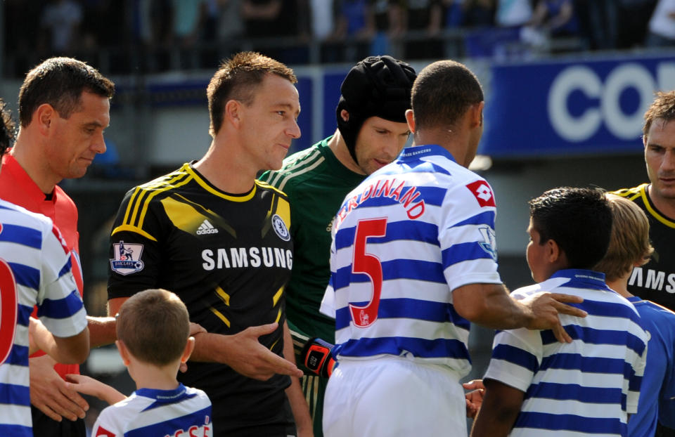 <p>For the second time in his career, a missed handshake was the talk of the town. Terry was banned for four games after being found guilty of racially abusing Ferdinand and the QPR defender refused to shake his hand next time they met. The incident had seen him stripped of the England captaincy for the second time before Euro 2012, after being reinstated by Fabio Capello. (Getty Images) </p>