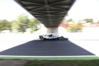 <p>Mercedes driver Lewis Hamilton of Britain steers his car during the third practice session for the Spanish Formula One Grand Prix at the Barcelona Catalunya racetrack in Montmelo, Spain, May 13, 2017. The F1 race will be held on Sunday. (Photo: Emilio Morenatti/AP) </p>