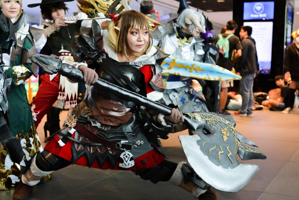 Cosplayers at the Suntec Convention Centre for this year’s Anime Festival Asia Singapore.