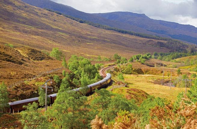 <p><strong>Where: </strong>Scotland</p>   <p>With a name like , you might expect this exclusive 36-passenger train to be proper—but with textured plaid and polished wood décor straight out of a Highlands country estate it’s downright posh, too. Making journeys from around the , the vintage train passes serene lochs (lakes) and glens, ancient castles, babbling streams, and more pristine green countryside than you ever imagined possible.</p>   <p><strong>Fun fact:</strong> Passengers can rent a kilt or have one custom-tailored to wear during the journey.</p>