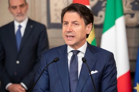 Italian Prime Minister Giuseppe Conte speaks in Rome