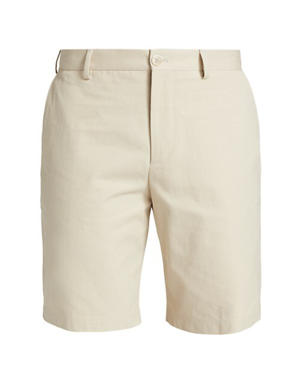 Flat-Front Cotton Shorts