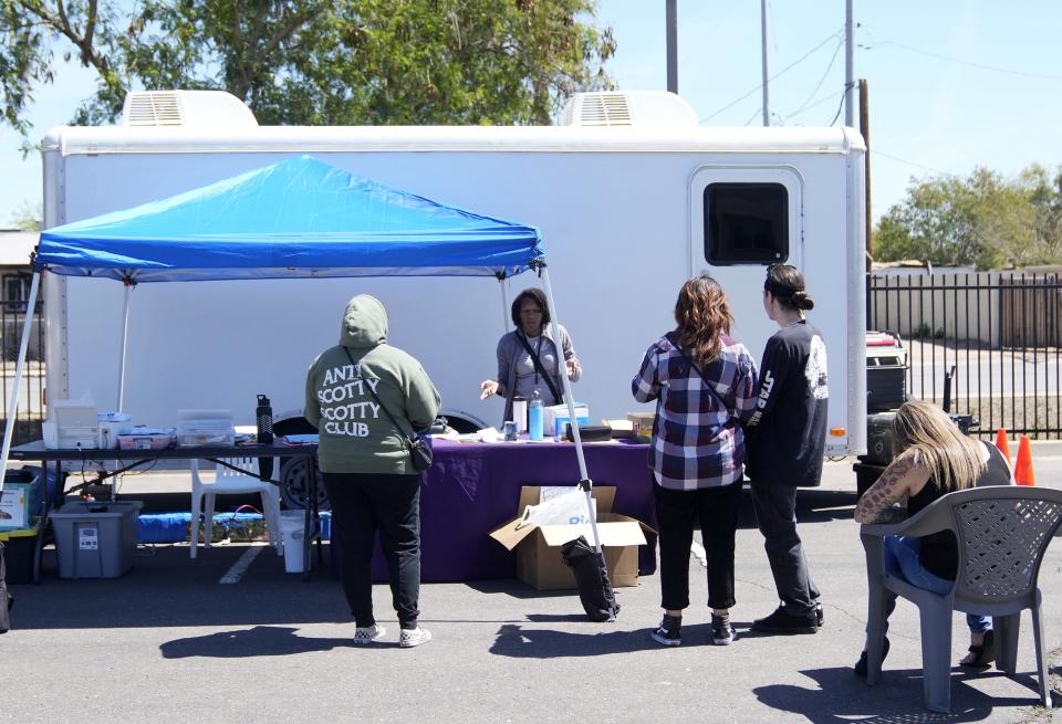 Maricopa County Animal Care and Control's mobile clinic spays and neuter dogs and cats in areas that have very high rates of stray animals on March 31, 2023.  These areas see the most animals coming into the shelter system and the county is trying to stem the flood.