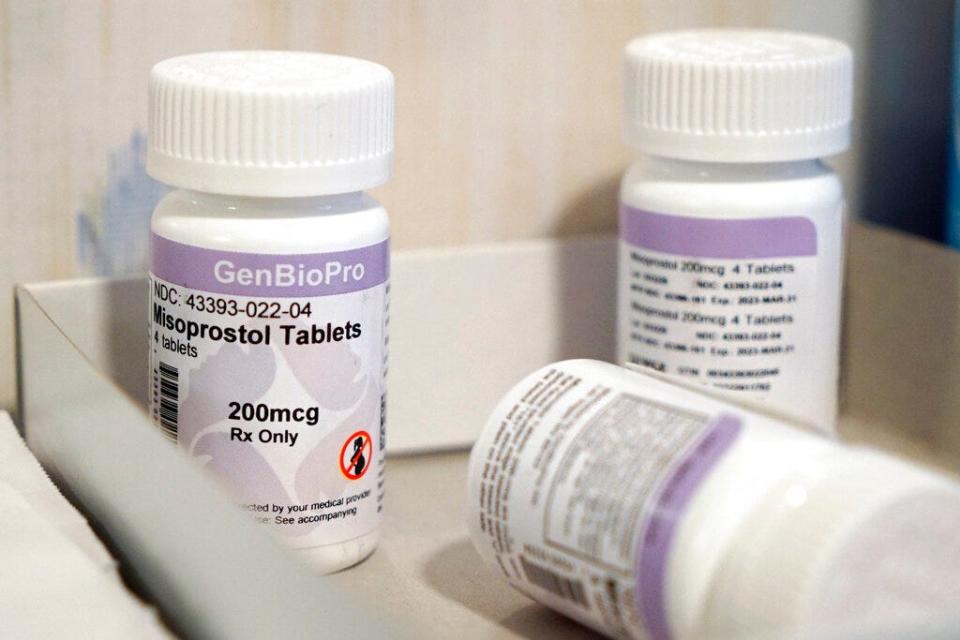 Bottles of the abortion drug misoprostol sit on a table at the West Alabama Women's Center on Tuesday, March 15, 2022 in Tuscaloosa, Ala. Misoprostol induces uterus contractions that expel an embryo or fetus and other tissue.