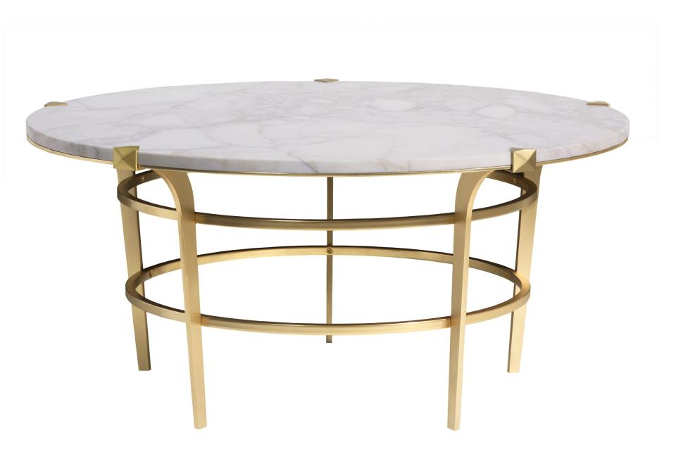 <p>The Simpson coffee table in Calacatta marble.</p>