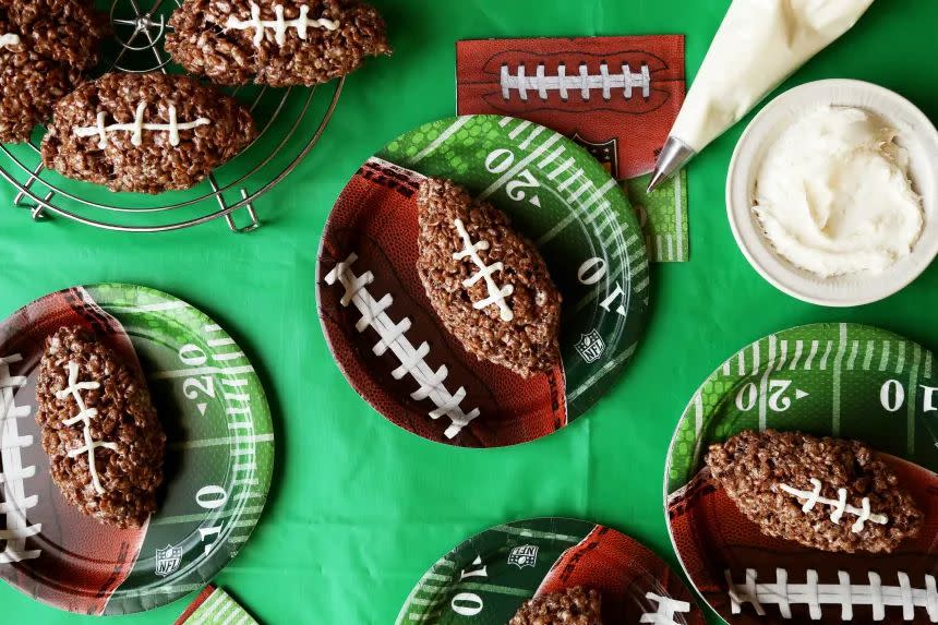 cocoa krispie football treats