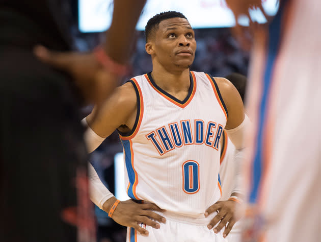 Russell Westbrook split camps in 2016-17. (Getty Images)