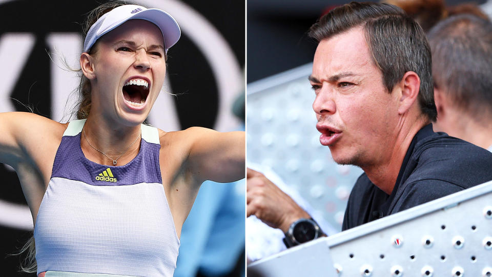 Sascha Bajin and Caroline Wozniacki, pictured here at the Australian Open.